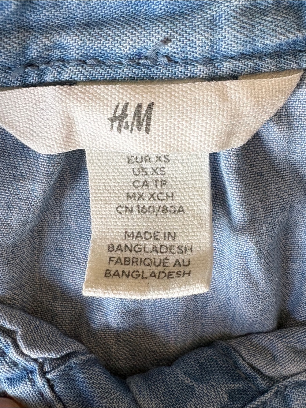 H&M Light Denim Ruffled Collar Button Blouse - Picture 2 of 4